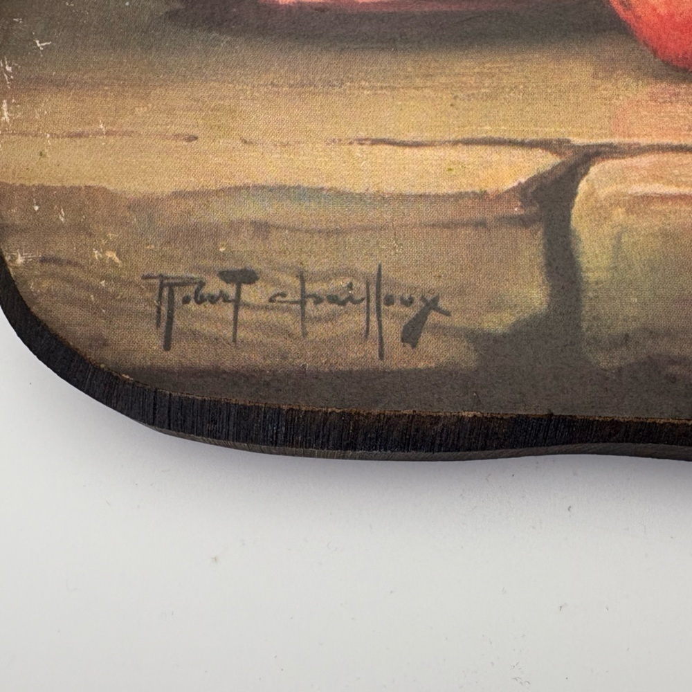 Vintage “Still Life With Apples” Print on Thick Wood Plaque - Picture 3 of 6